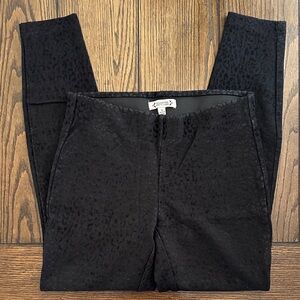 Women’s Nanette Lepore Black Velvet Cheetah Print Pants